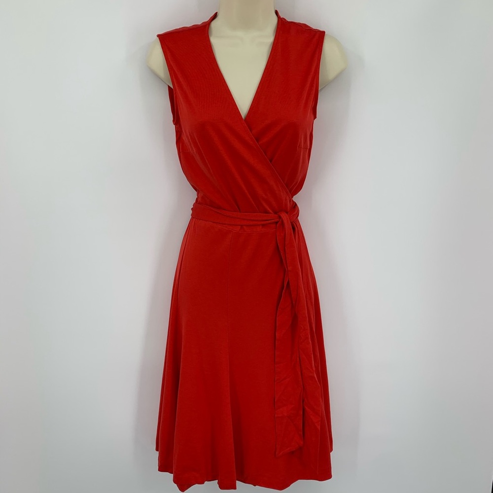 DVF Jasmine Scarlet red sleeveless wrap dress M